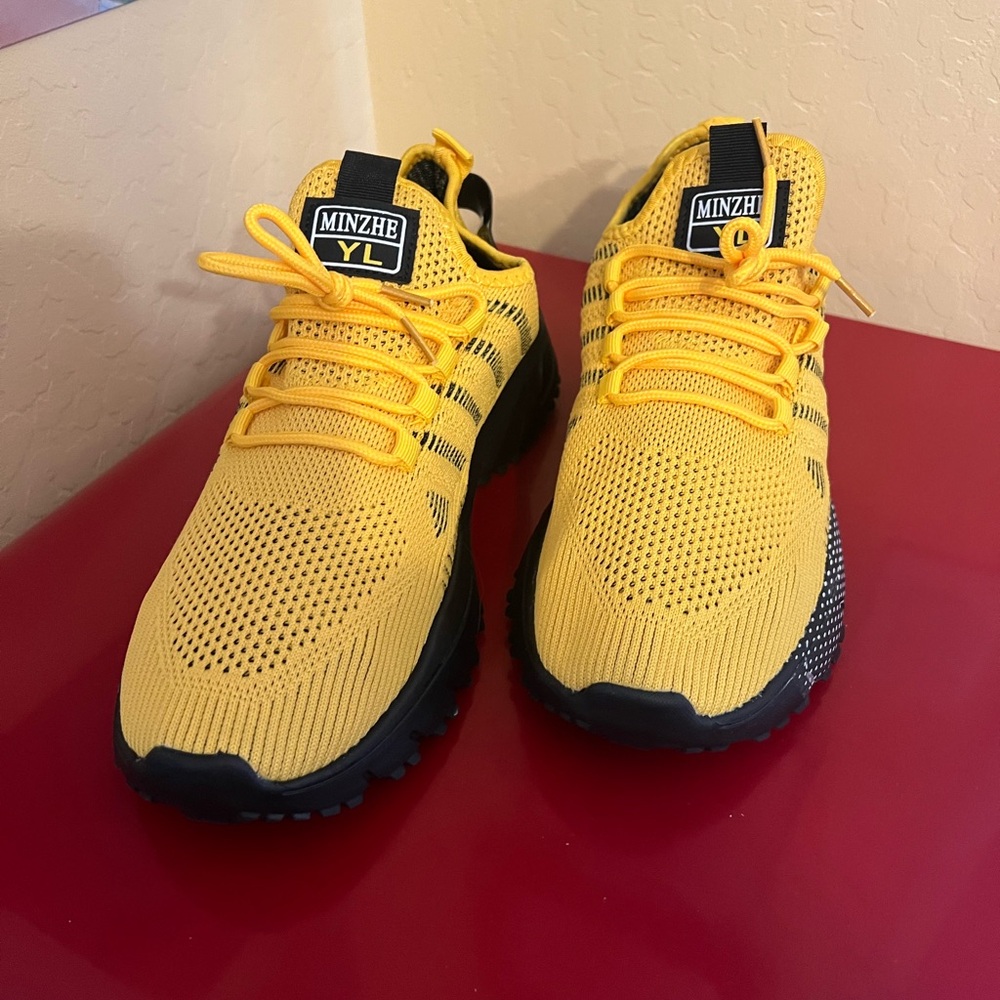 Yellow and Black Sneakers by MINZHE